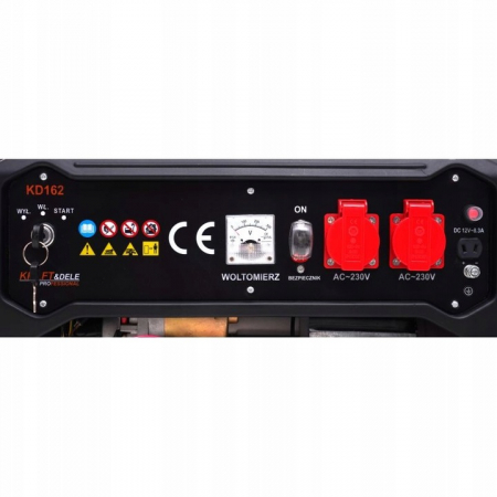 Generator curent 3.5kW 3500W 230V 12V motor benzina 7CP + pornire electrica la cheie + manere si roti (KD162) [2]