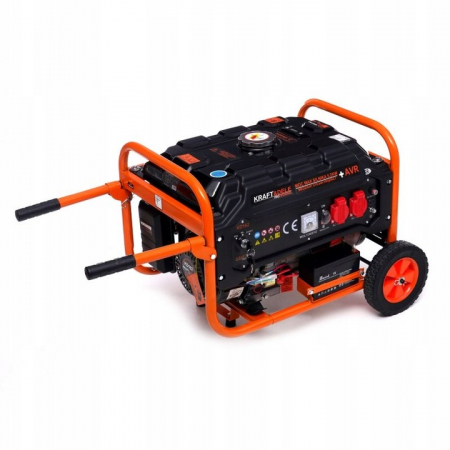 Generator curent 3.5kW 3500W 230V 12V motor benzina 7CP + pornire electrica la cheie + manere si roti (KD162) [8]