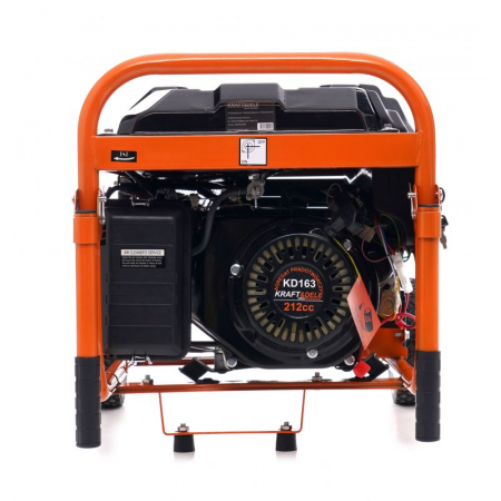 Resigilat-Generator curent 3.5kW 3500W 230V 380V 12V motor benzina 7CP + pornire electrica la cheie + manere si roti (KD163) [5]