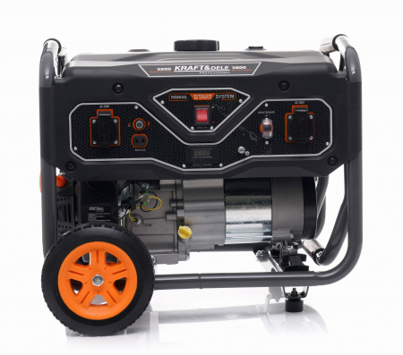 Generator curent 3,5kW 3500W 2x230V 12V+roti si maner motor benzina 7CP (KD695) [2]
