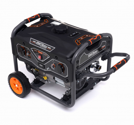 Generatoare / motoare benzina - Generator curent 3,5kW 3500W 2x230V 12V+roti si maner motor benzina 7CP (KD695)