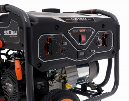 Generator curent 3,5kW 3500W 2x230V 12V+roti si maner motor benzina 7CP (KD695) [3]