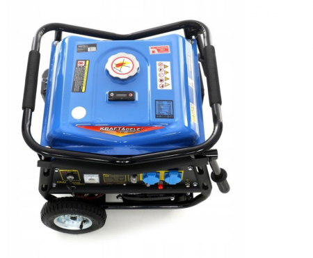 Generator curent 3kW 3000W 230V 12V + pornire electrica la cheie + manere si roti motor benzina 7CP (KD144) [10]