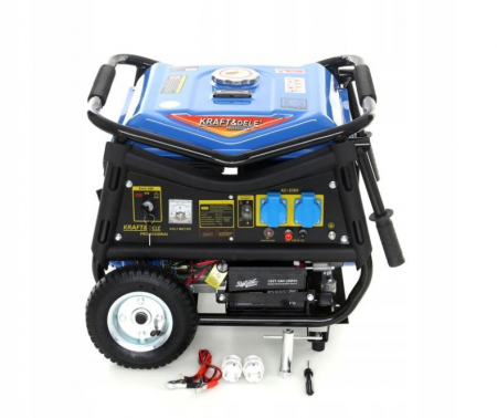 Generator curent 3kW 3000W 230V 12V + pornire electrica la cheie + manere si roti motor benzina 7CP (KD144) [9]