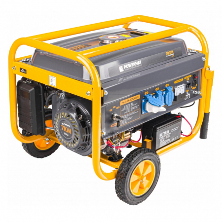 Generator curent 3kW 3000W 230V 12V + pornire electrica la cheie + manere si roti motor benzina 7CP (PM1199) [2]