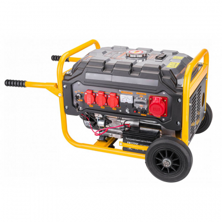 Generator curent 3kW 3000W 230V 380V 12V motor benzina 7CP + pornire electrica la cheie + manere si roti (13616) [2]
