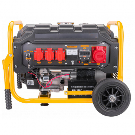 Generator curent 3kW 3000W 230V 380V 12V motor benzina 7CP + pornire electrica la cheie + manere si roti (13616) [6]