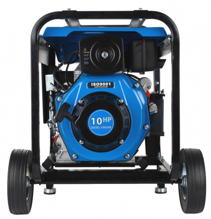 Generator curent 4.1kw 4100W + pornire electrica la cheie + roti + maner 2x230V 12V motor pe diesel 10CP (TA4100D) [4]