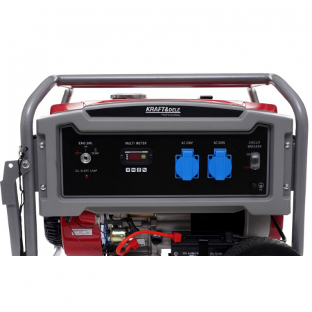 Generator curent 4.6kW 4600W 230V 12V + pornire electrica la cheie + manere si roti motor benzina (KD633) [2]