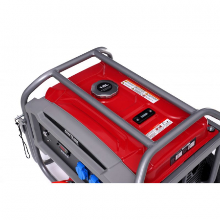 Generator curent 4.6kW 4600W 230V 12V + pornire electrica la cheie + manere si roti motor benzina (KD633) [4]
