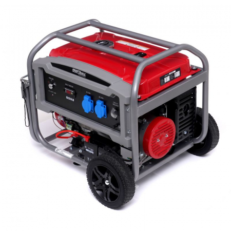 Generator curent 4.6kW 4600W 230V 12V + pornire electrica la cheie + manere si roti motor benzina (KD633) [13]