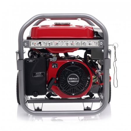 Generator curent 4.6kW 4600W 230V 12V + pornire electrica la cheie + manere si roti motor benzina (KD633) [9]
