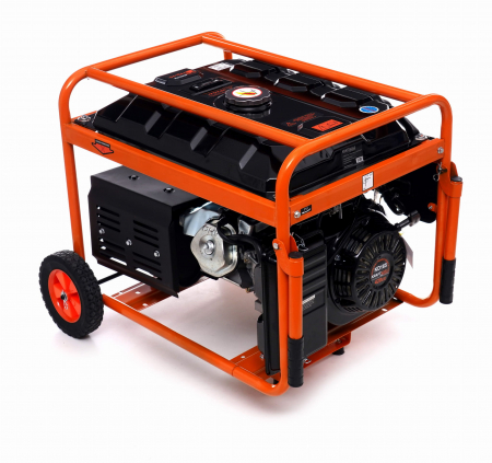 Generator curent 5.5kW 5500W 230V-380V 12V+pornire electrica la cheie+maner si roti motor benzina 15CP (KD165) [4]