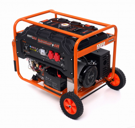 Generator curent 5.5kW 5500W 230V12V+pornire electrica+roti si maner motor benzina 15CP (KD164) [3]