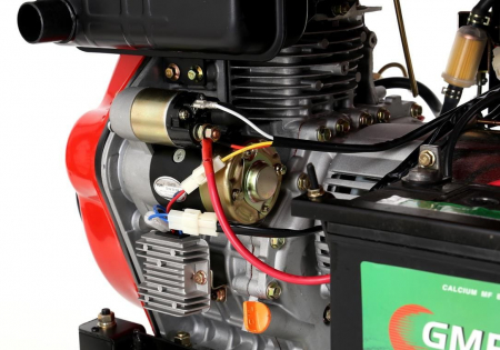 Generator curent 6.5kW 6500W 230V 12V+pornire la cheie+roti si maner motor diesel 10CP (KD122-) [5]