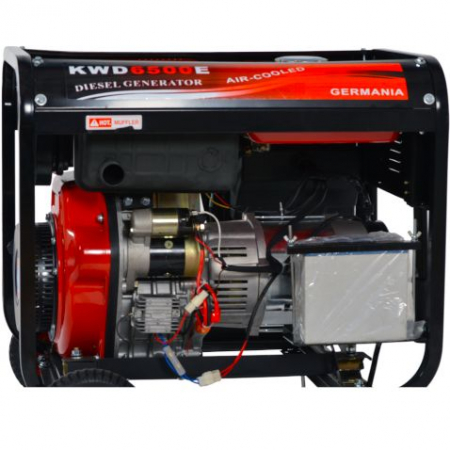 Generator curent 6.5kW 6500W 230V-380V 12V+PORNIRE LA CHEIE+ROTI motor motorina 10CP (KD120) [3]