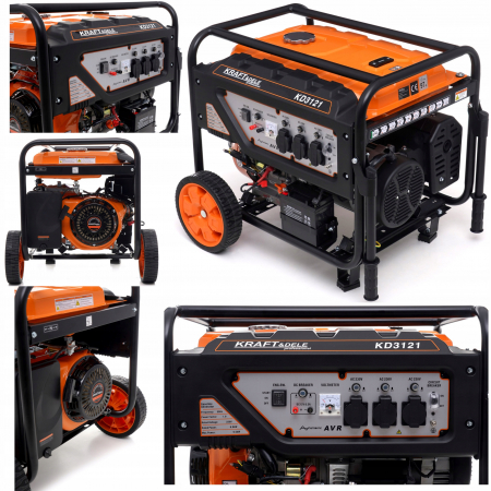 Generator curent 6.5kW 6500W 3x230V 1x12V motor benzina (KD3121) [0]