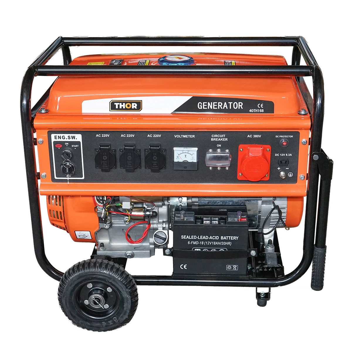 Generatoare si motoare - Generator curent 7.2kW 7200W 220-380V 12V 50Hz pornire electrica manuala + modul pornire automata DISGM41 (40TH168)