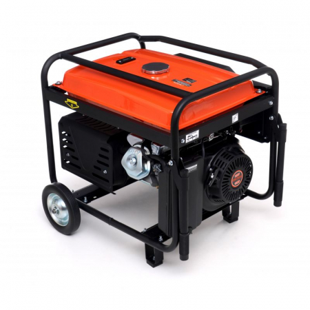 Generator curent 7kW 7000W 230V 12V + pornire electrica la cheie + manere si roti motor benzina 15CP (KD3143) [4]