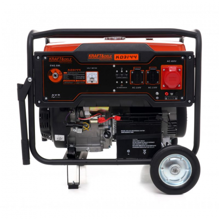 Generator curent 7kW 7000W 230V 380V 12V + pornire electrica la cheie + manere si roti motor benzina 15CP (KD3144) [8]
