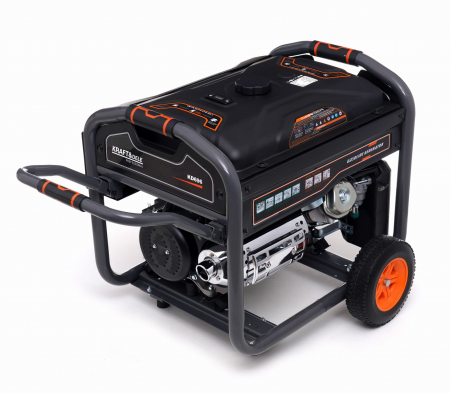Generator curent 7kW 7000W 2x230V12V+pornire electrica la cheie+roti si maner motor benzina 15CP (KD696) [1]