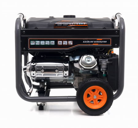 Generator curent 7kW 7000W 2x230V12V+pornire electrica la cheie+roti si maner motor benzina 15CP (KD696) [8]