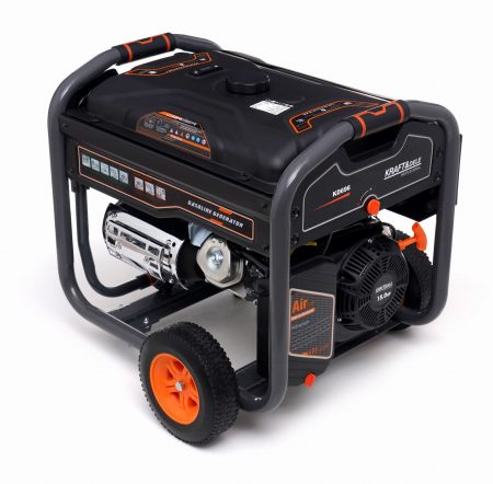 Generator curent 7kW 7000W 2x230V12V+pornire electrica la cheie+roti si maner motor benzina 15CP (KD696) [5]