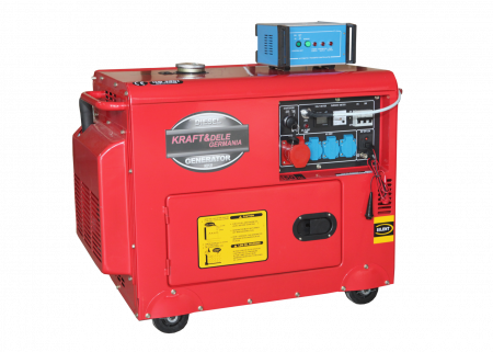 Generatoare / motoare benzina - Generator curent 7kW 7000W 400v+ATS+pornire electrica motor diesel motorina (KD121)