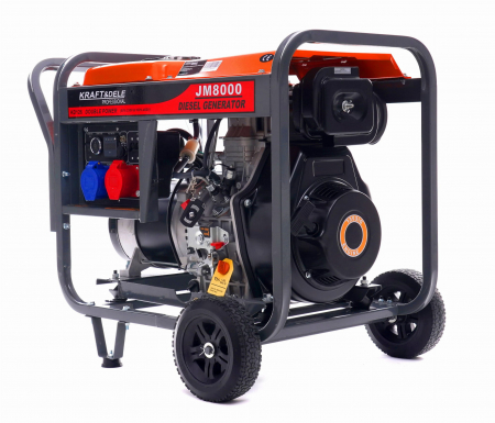 Generator curent 8kW 8000W 230V-380V 12V+pornire electrica +roti si maner, motor diesel 10.8CP (KD126-) [1]
