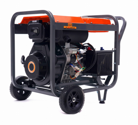 Generator curent 8kW 8000W 230V-380V 12V+pornire electrica +roti si maner, motor diesel 10.8CP (KD126-) [3]