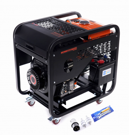 Generatoare / motoare benzina - Generator curent 9kW 9000W 230V+pornire electrica motor diesel motorina 12CP (KD169)