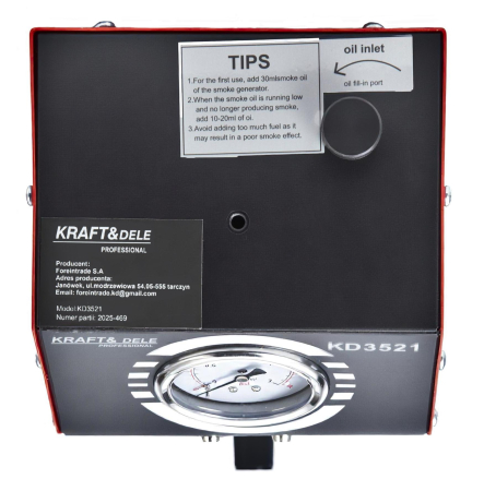 Generator de fum detector pentru verificarea scurgerilor conducte auto tevi 9lmin 12V 23 PSI + accesorii (KD3521) [11]