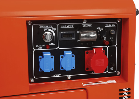 Generator diesel trifazat 7kW cu ATS, 230V/400V, pornire electrica, carcasa insonorizata (KD3241) [22]