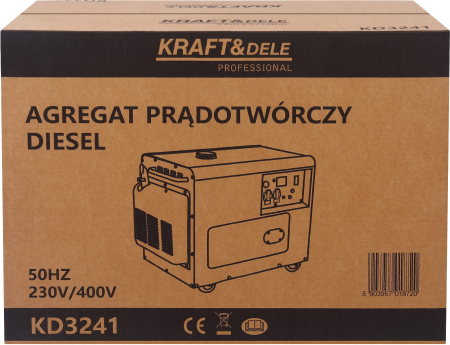 Generator diesel trifazat 7kW cu ATS, 230V/400V, pornire electrica, carcasa insonorizata (KD3241) [46]