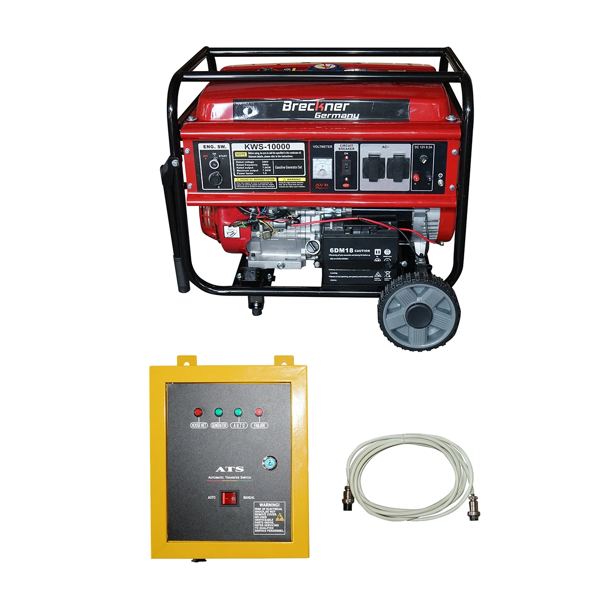 Generatoare / motoare benzina - Generator electric cu ATS 7kW/220V, motor pe benzina 18CP, pornire electrica/manuala Breckner Germany DISTW22 (BK76318)