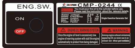 Generator curent 3.8kW pornire la CHEIE motor benzina 7.5CP (CMP0244) [3]