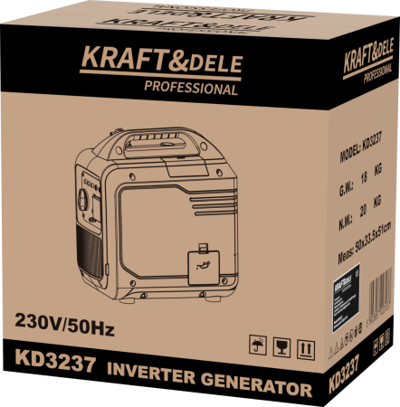 Generator inverter invertor benzina 2,7kW 230V motor 4 timpi racit cu aer (KD3237) [11]