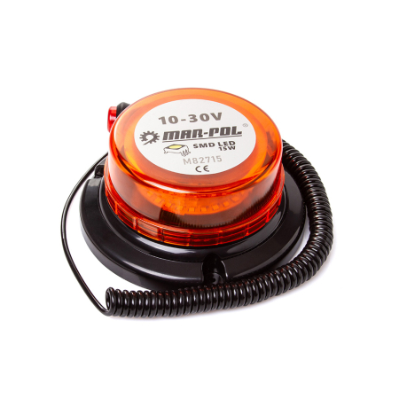 Diverse accesorii auto - Girofar LED plat cu magnet si ventuza, 10-30V, portocaliu profil mic (M82715)