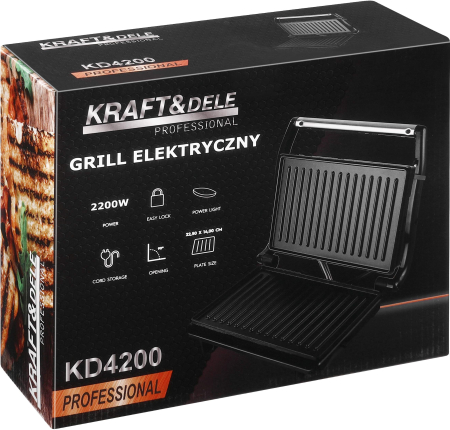 Gratar electric 2200W cu placi antiaderente si carcasa inox pentru sandvisuri si carne (KD4200) [13]