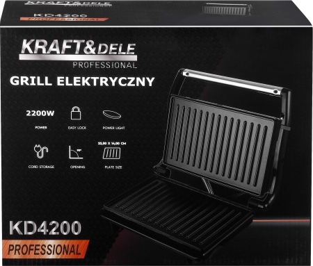 Gratar electric 2200W cu placi antiaderente si carcasa inox pentru sandvisuri si carne (KD4200) [14]