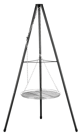 Gratare - Gratar tripod otel diametru 60cm reglare inaltime pentru foc de tabara si gradina (KD4183)