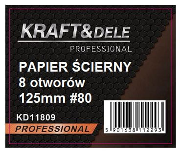 Hârtie abrazivă 50 buc. Disc Velcro P80 de 125 mm (KD11809) [1]