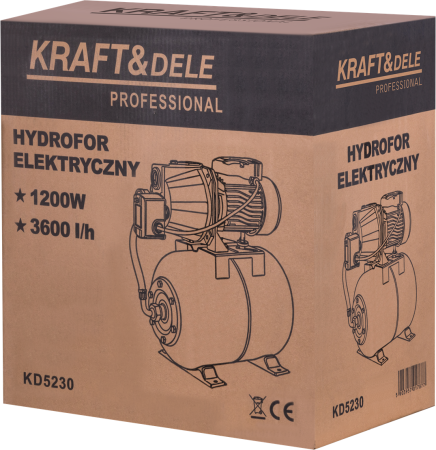 Hidrofor apa 24L 1200W inaltime 50m adancime 8m 3600L/h 60L/min (KD5230) [9]