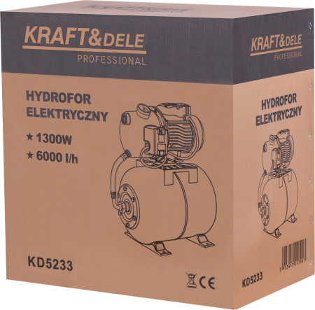 Hidrofor apa 50L 1300W inaltime 55m adancime 8m 6000L/h 100L/min (KD5233) [9]