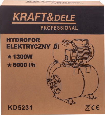 Hidrofor electric cu rezervor 24L putere 1300W debit 6000 l/h (KD5231) [12]