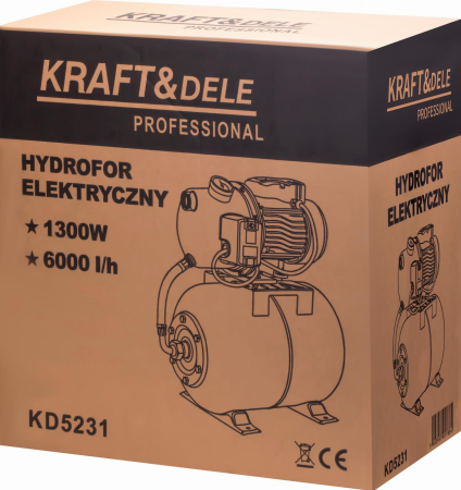 Hidrofor electric cu rezervor 24L putere 1300W debit 6000 l/h (KD5231) [11]