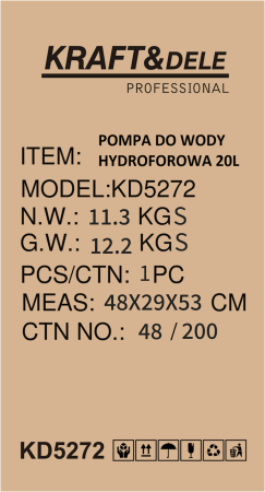 Hidrofor pompa apa cu vas expansiune 20L 1200W debit 3400 l h pentru irigatii gradina (KD5272) [3]