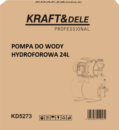 Hidrofor pompa apa cu vas expansiune 24L 1400W debit 4800 l h pentru irigatii gradina (KD5273) [1]