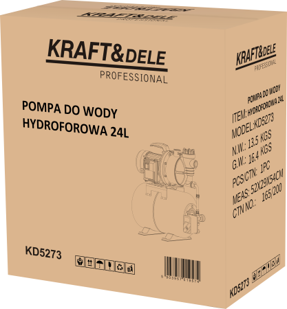 Hidrofor pompa apa cu vas expansiune 24L 1400W debit 4800 l h pentru irigatii gradina (KD5273) [2]