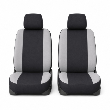 Huse auto universale pentru scaune, 8 piese, gri-negru, material textil (DISVF48) [1]
